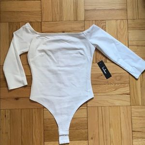 Lulus off the shoulder body suite